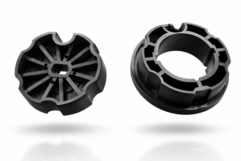 Adaptador+Corona Circular 76mm estriado con ojiva para toldos